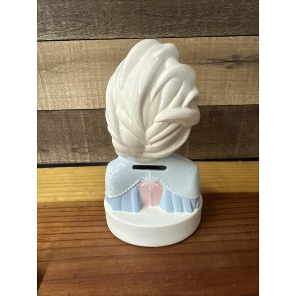 Disney Frozen Elsa Coin Piggy Bank Ceramic Statue FEARLESS Blue - Picture 3 of 5
